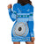 Personalised Fiji Marau Na Kerisimasi Hoodie Dress Merry Christmas Tapa Pattern Blue Style LT9 - Polynesian Pride