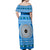 Personalised Fiji Marau Na Kerisimasi Off Shoulder Maxi Dress Merry Christmas Tapa Pattern Blue Style LT9 - Polynesian Pride