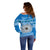 Personalised Fiji Marau Na Kerisimasi Off Shoulder Sweater Merry Christmas Tapa Pattern Blue Style LT9 - Polynesian Pride