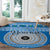 Personalised Fiji Marau Na Kerisimasi Round Carpet Merry Christmas Tapa Pattern Blue Style LT9 - Polynesian Pride