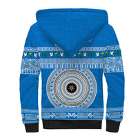 Personalised Fiji Marau Na Kerisimasi Sherpa Hoodie Merry Christmas Tapa Pattern Blue Style LT9 - Polynesian Pride