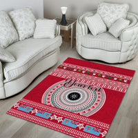 Personalised Fiji Marau Na Kerisimasi Area Rug Merry Christmas Tapa Pattern Red Style LT9 - Polynesian Pride