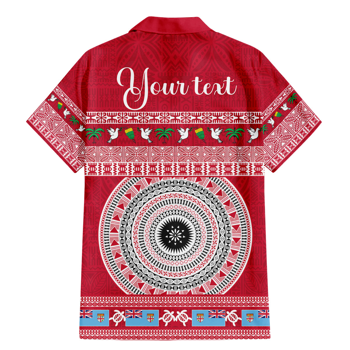 Personalised Fiji Marau Na Kerisimasi Family Matching Mermaid Dress and Hawaiian Shirt Merry Christmas Tapa Pattern Red Style LT9 - Polynesian Pride