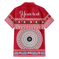 Personalised Fiji Marau Na Kerisimasi Family Matching Puletasi Dress and Hawaiian Shirt Merry Christmas Tapa Pattern Red Style LT9 - Polynesian Pride