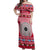 Personalised Fiji Marau Na Kerisimasi Off Shoulder Maxi Dress Merry Christmas Tapa Pattern Red Style LT9 Women Red - Polynesian Pride