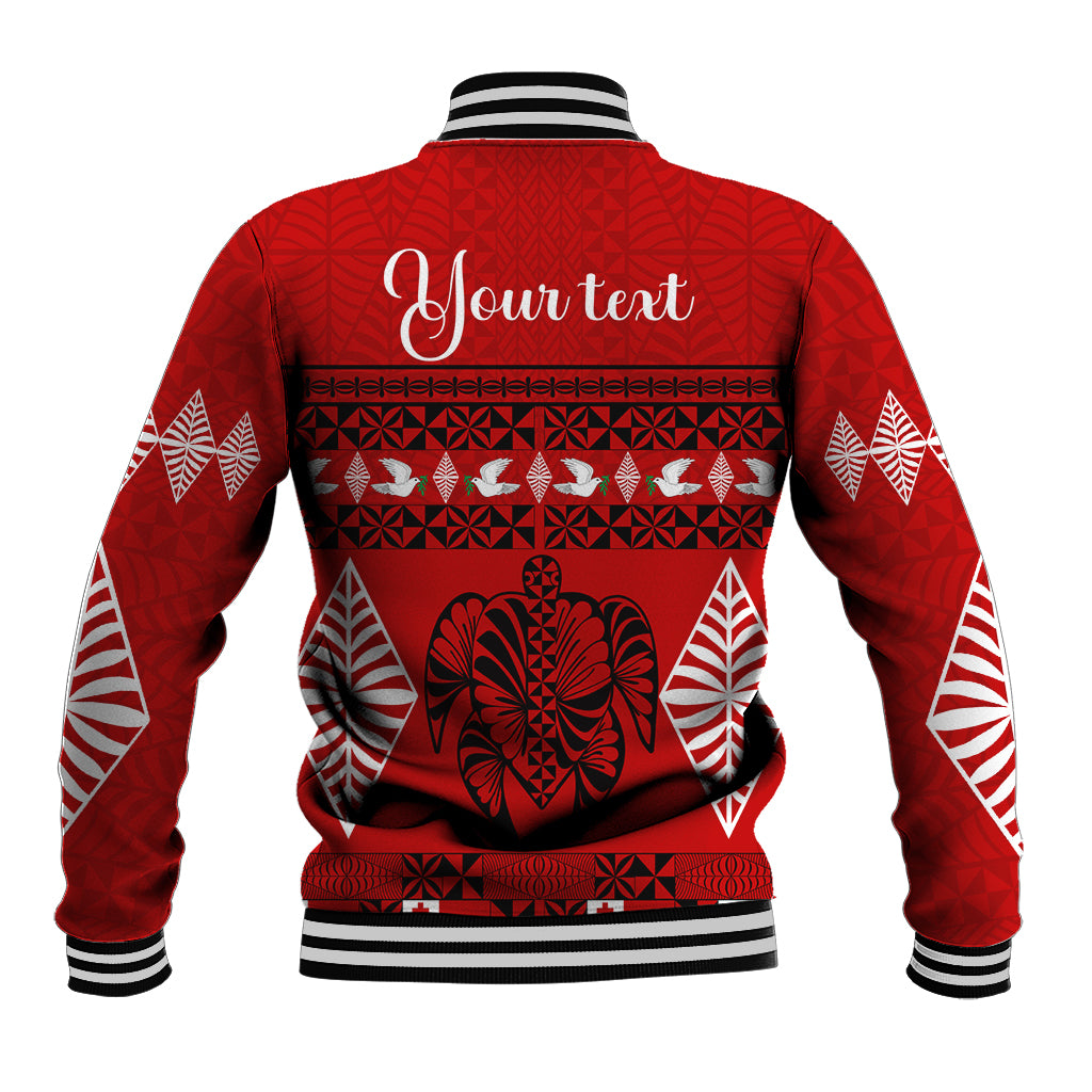 Personalised Tonga Kilisimasi Fiefia Baseball Jacket Merry Christmas with Turtle Ngatu Pattern LT9 - Polynesian Pride