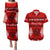 Personalised Tonga Kilisimasi Fiefia Couples Matching Puletasi Dress and Hawaiian Shirt Merry Christmas with Turtle Ngatu Pattern LT9 Red - Polynesian Pride