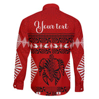 Personalised Tonga Kilisimasi Fiefia Family Matching Long Sleeve Bodycon Dress and Hawaiian Shirt Merry Christmas with Turtle Ngatu Pattern LT9 - Polynesian Pride