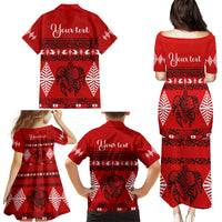 Personalised Tonga Kilisimasi Fiefia Family Matching Puletasi Dress and Hawaiian Shirt Merry Christmas with Turtle Ngatu Pattern LT9 - Polynesian Pride