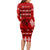 Personalised Tonga Kilisimasi Fiefia Long Sleeve Bodycon Dress Merry Christmas with Turtle Ngatu Pattern LT9 - Polynesian Pride