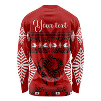 Personalised Tonga Kilisimasi Fiefia Long Sleeve Shirt Merry Christmas with Turtle Ngatu Pattern LT9 - Polynesian Pride