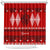 Personalised Tonga Kilisimasi Fiefia Shower Curtain Merry Christmas with Turtle Ngatu Pattern LT9 Red - Polynesian Pride