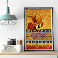 PNG Hamamas Krismas Canvas Wall Art Papua New Guinea Bird Of Paradise Merry Christmas Gold Style LT9 - Polynesian Pride