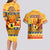 PNG Hamamas Krismas Couples Matching Long Sleeve Bodycon Dress and Hawaiian Shirt Papua New Guinea Bird Of Paradise Merry Christmas Gold Style LT9 - Polynesian Pride