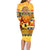 PNG Hamamas Krismas Family Matching Long Sleeve Bodycon Dress and Hawaiian Shirt Papua New Guinea Bird Of Paradise Merry Christmas Gold Style LT9 - Polynesian Pride