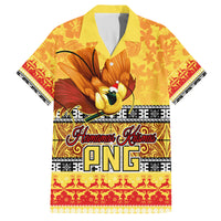 PNG Hamamas Krismas Family Matching Tank Maxi Dress and Hawaiian Shirt Papua New Guinea Bird Of Paradise Merry Christmas Gold Style LT9 Dad's Shirt - Short Sleeve Gold - Polynesian Pride