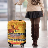 PNG Hamamas Krismas Luggage Cover Papua New Guinea Bird Of Paradise Merry Christmas Gold Style LT9 - Polynesian Pride