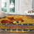 PNG Hamamas Krismas Round Carpet Papua New Guinea Bird Of Paradise Merry Christmas Gold Style LT9 - Polynesian Pride