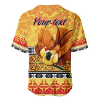 Personalised PNG Hamamas Krismas Baseball Jersey Papua New Guinea Bird Of Paradise Merry Christmas Gold Style LT9 - Polynesian Pride