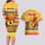 Personalised PNG Hamamas Krismas Couples Matching Long Sleeve Bodycon Dress and Hawaiian Shirt Papua New Guinea Bird Of Paradise Merry Christmas Gold Style LT9 - Polynesian Pride