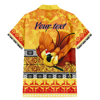 Personalised PNG Hamamas Krismas Family Matching Mermaid Dress and Hawaiian Shirt Papua New Guinea Bird Of Paradise Merry Christmas Gold Style LT9 - Polynesian Pride