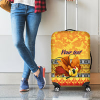 Personalised PNG Hamamas Krismas Luggage Cover Papua New Guinea Bird Of Paradise Merry Christmas Gold Style LT9 - Polynesian Pride