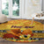 Personalised PNG Hamamas Krismas Round Carpet Papua New Guinea Bird Of Paradise Merry Christmas Gold Style LT9 - Polynesian Pride