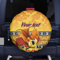 Personalised PNG Hamamas Krismas Spare Tire Cover Papua New Guinea Bird Of Paradise Merry Christmas Gold Style LT9 Gold - Polynesian Pride