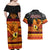 PNG Hamamas Krismas Couples Matching Off Shoulder Maxi Dress and Hawaiian Shirt Papua New Guinea Bird Of Paradise Merry Christmas Black Style LT9 - Polynesian Pride