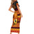 PNG Hamamas Krismas Family Matching Short Sleeve Bodycon Dress and Hawaiian Shirt Papua New Guinea Bird Of Paradise Merry Christmas Black Style LT9 - Polynesian Pride