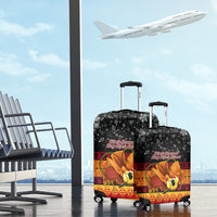 PNG Hamamas Krismas Luggage Cover Papua New Guinea Bird Of Paradise Merry Christmas Black Style LT9 - Polynesian Pride