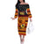 PNG Hamamas Krismas Off The Shoulder Long Sleeve Dress Papua New Guinea Bird Of Paradise Merry Christmas Black Style LT9 Women Black - Polynesian Pride