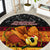 PNG Hamamas Krismas Round Carpet Papua New Guinea Bird Of Paradise Merry Christmas Black Style LT9 Black - Polynesian Pride