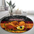 PNG Hamamas Krismas Round Carpet Papua New Guinea Bird Of Paradise Merry Christmas Black Style LT9 - Polynesian Pride