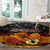 PNG Hamamas Krismas Round Carpet Papua New Guinea Bird Of Paradise Merry Christmas Black Style LT9 - Polynesian Pride