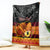 Personalised PNG Hamamas Krismas Blanket Papua New Guinea Bird Of Paradise Merry Christmas Black Style LT9 Black - Polynesian Pride