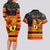 Personalised PNG Hamamas Krismas Couples Matching Long Sleeve Bodycon Dress and Hawaiian Shirt Papua New Guinea Bird Of Paradise Merry Christmas Black Style LT9 - Polynesian Pride