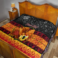 Personalised PNG Hamamas Krismas Quilt Papua New Guinea Bird Of Paradise Merry Christmas Black Style LT9 - Polynesian Pride