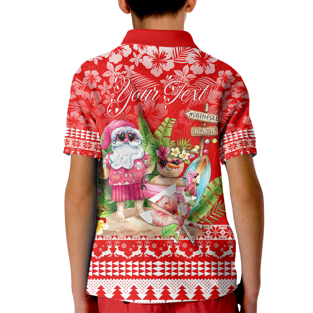 Personalised Hawaii Mele Kalikimaka Kid Polo Shirt Santa Beach Merry Christmas LT9 - Polynesian Pride