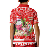 Personalised Hawaii Mele Kalikimaka Kid Polo Shirt Santa Beach Merry Christmas LT9 - Polynesian Pride