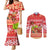 Hawaii Mele Kalikimaka Couples Matching Mermaid Dress and Long Sleeve Button Shirt Santa Claus and Hula Dancing Merry Christmas LT9 Red - Polynesian Pride