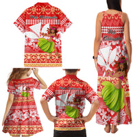 Hawaii Mele Kalikimaka Family Matching Tank Maxi Dress and Hawaiian Shirt Santa Claus and Hula Dancing Merry Christmas LT9 - Polynesian Pride
