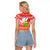 Hawaii Mele Kalikimaka Raglan Cropped T Shirt Santa Claus and Hula Dancing Merry Christmas LT9 - Polynesian Pride