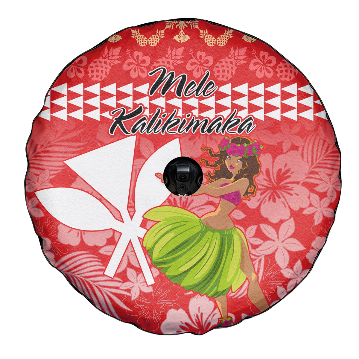 Hawaii Mele Kalikimaka Spare Tire Cover Santa Claus and Hula Dancing Merry Christmas LT9 - Polynesian Pride