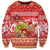 Hawaii Mele Kalikimaka Sweatshirt Santa Claus and Hula Dancing Merry Christmas LT9 Unisex Red - Polynesian Pride