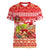 Hawaii Mele Kalikimaka Women V Neck T Shirt Santa Claus and Hula Dancing Merry Christmas LT9 Female Red - Polynesian Pride