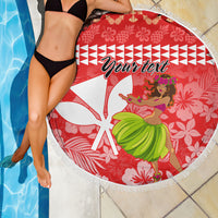 Personalised Hawaii Mele Kalikimaka Beach Blanket Santa Claus and Hula Dancing Merry Christmas LT9 - Polynesian Pride