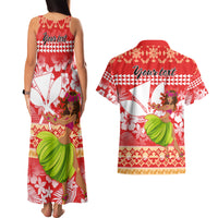 Personalised Hawaii Mele Kalikimaka Couples Matching Tank Maxi Dress and Hawaiian Shirt Santa Claus and Hula Dancing Merry Christmas LT9 - Polynesian Pride