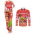 Personalised Hawaii Mele Kalikimaka Couples Matching Tank Maxi Dress and Long Sleeve Button Shirt Santa Claus and Hula Dancing Merry Christmas LT9 Red - Polynesian Pride