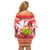 Personalised Hawaii Mele Kalikimaka Family Matching Off Shoulder Short Dress and Hawaiian Shirt Santa Claus and Hula Dancing Merry Christmas LT9 - Polynesian Pride